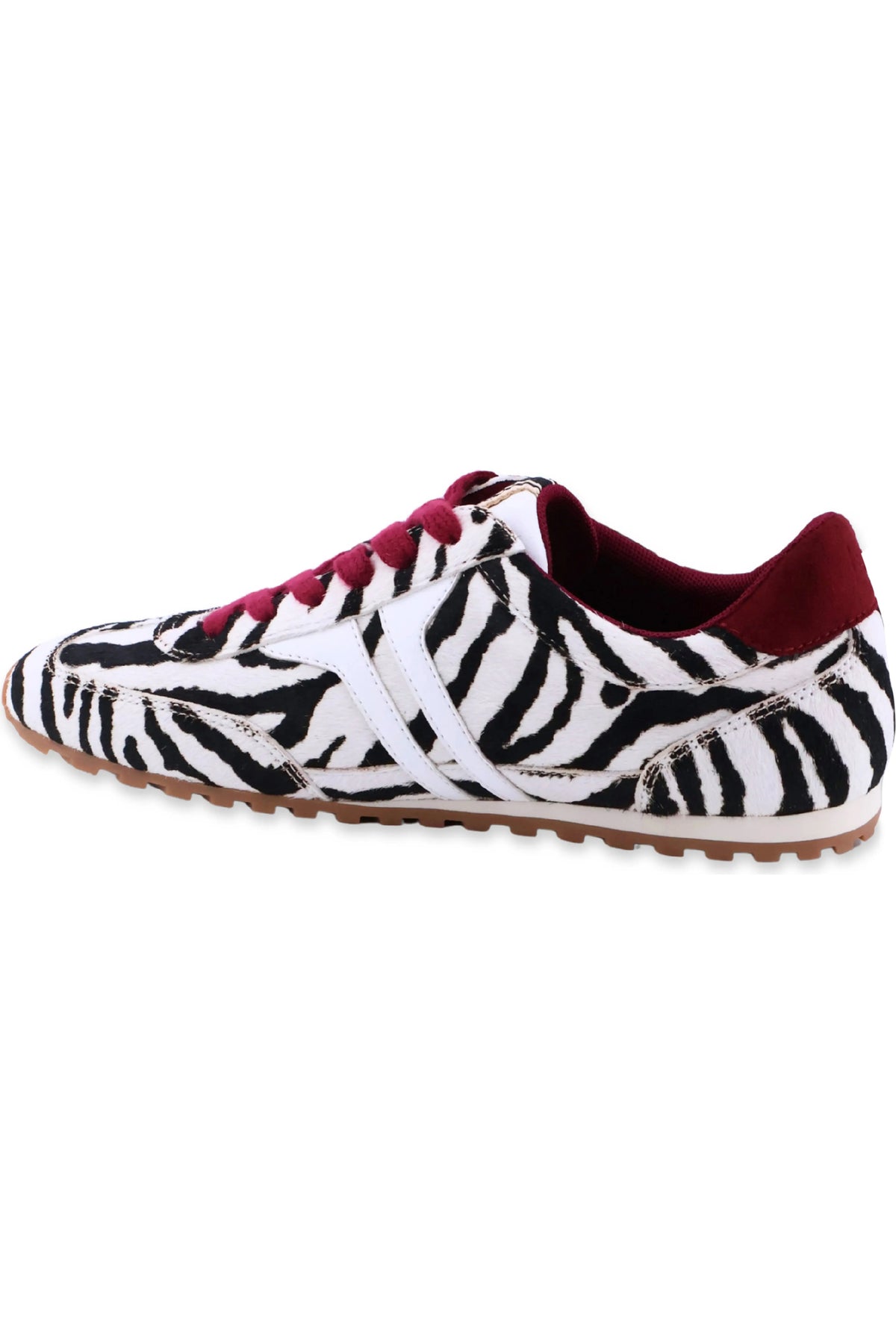 Zebra Haired Maroon Sneakers