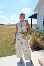 Honey Brown Polka Dot Barrel Jeans