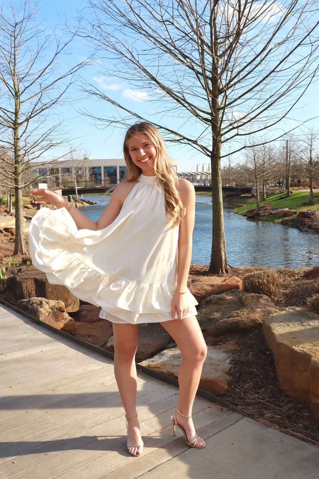 Jane High Neck Mini Dress