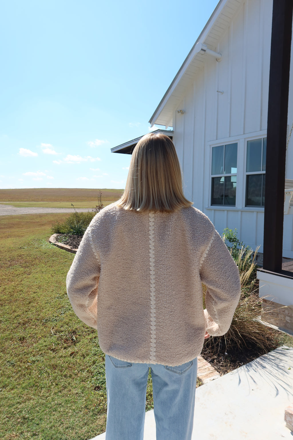 Lyla Cream Stitched Jacket