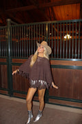 Chocolate Brown Knit Cape