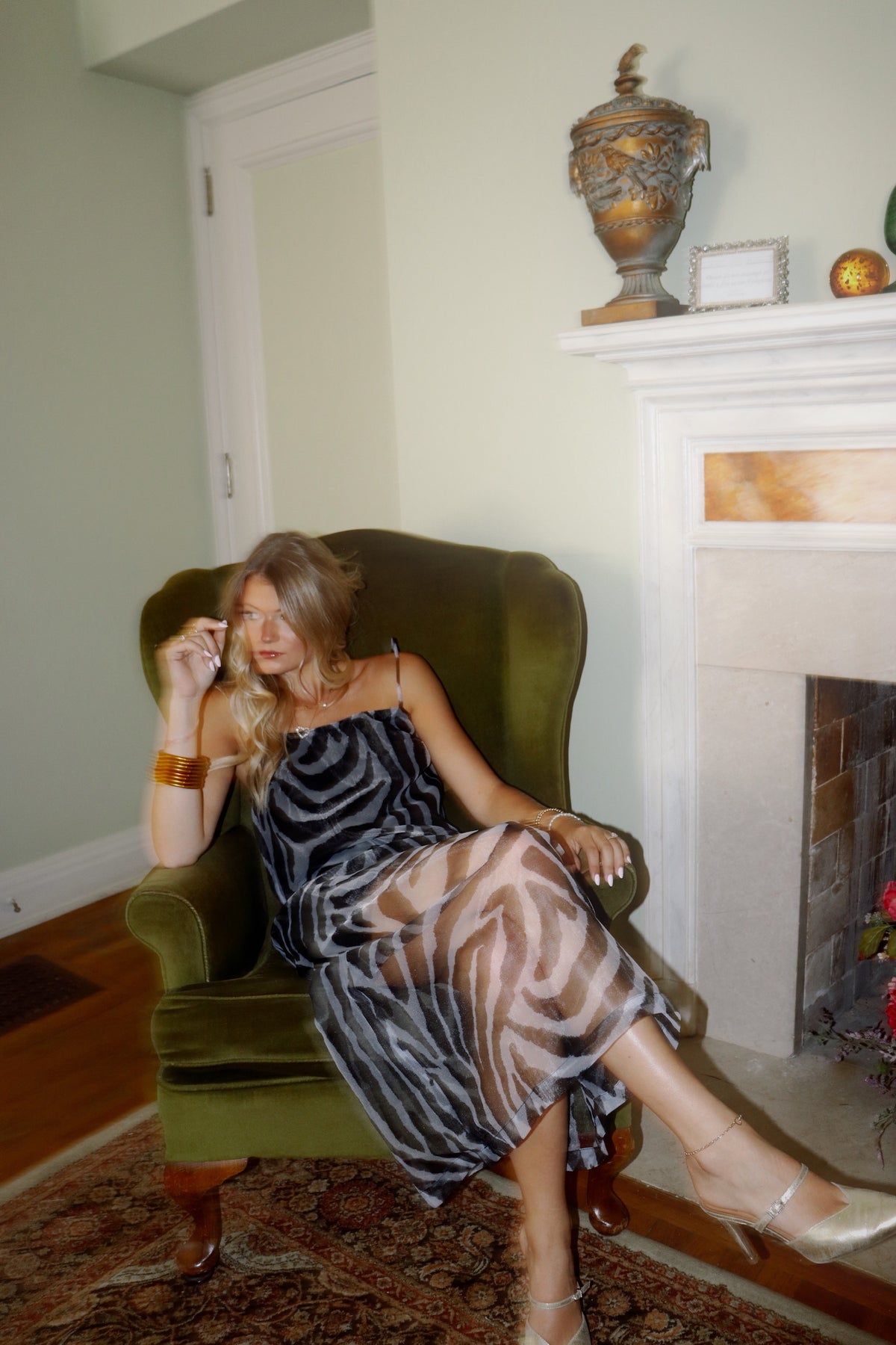 Colette Zebra Overlay Dress