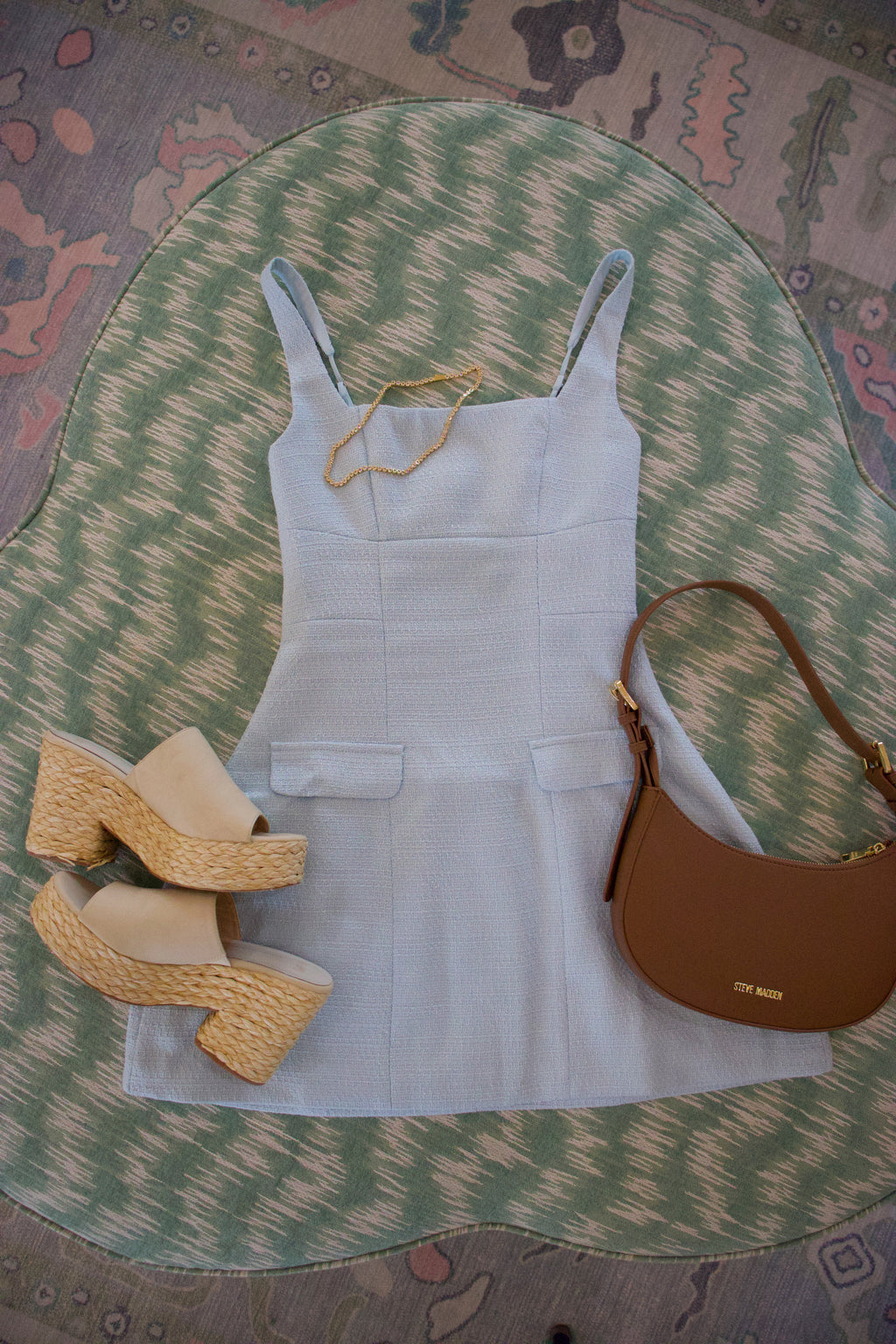 Lacey Blue Tweed Dress