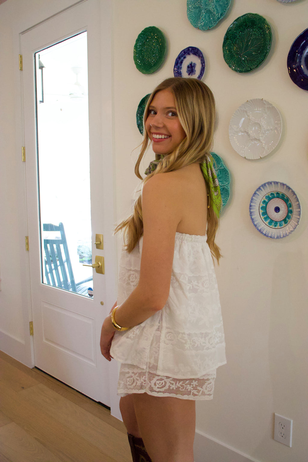 Leighton Strapless White Lace Set