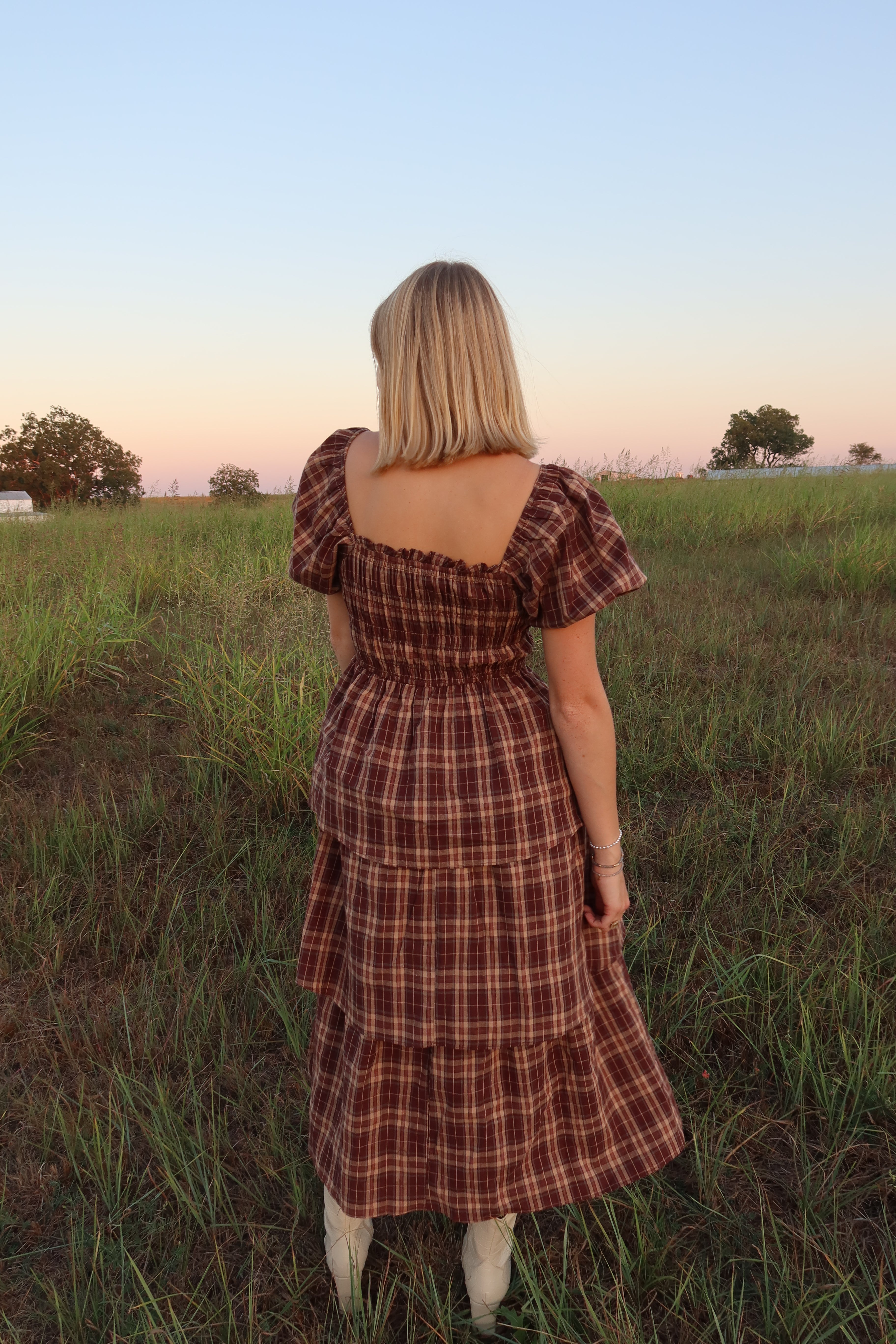 Wylie Plaid Maxi Dress
