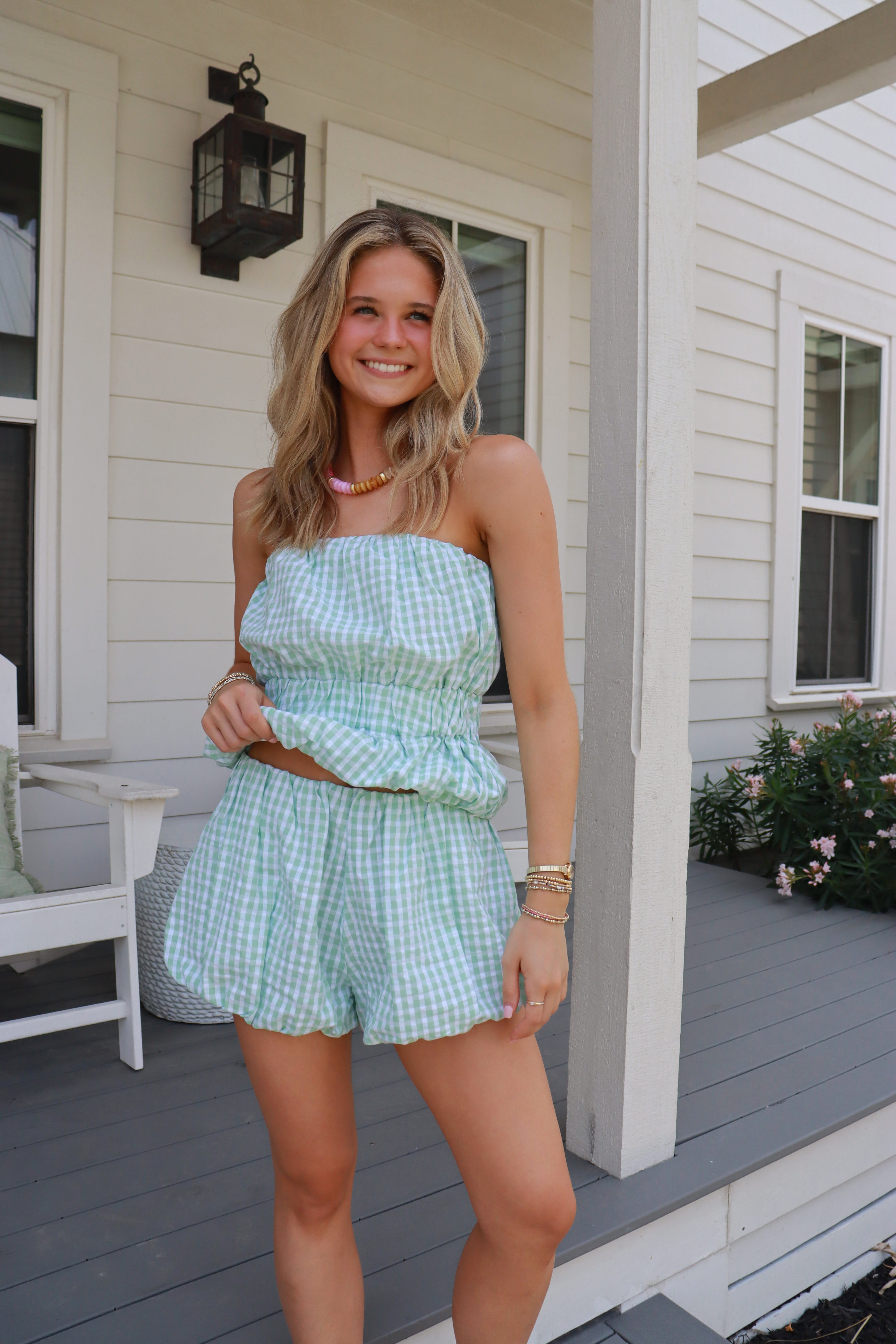 Marlowe Green Gingham Bubble Set