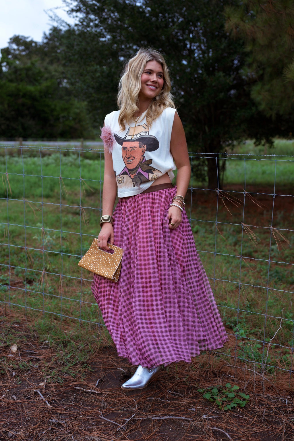 Pink Cowboy Boxy Tee