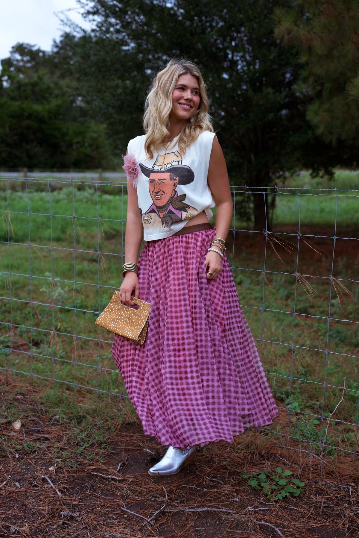 Pink Cowboy Boxy Tee