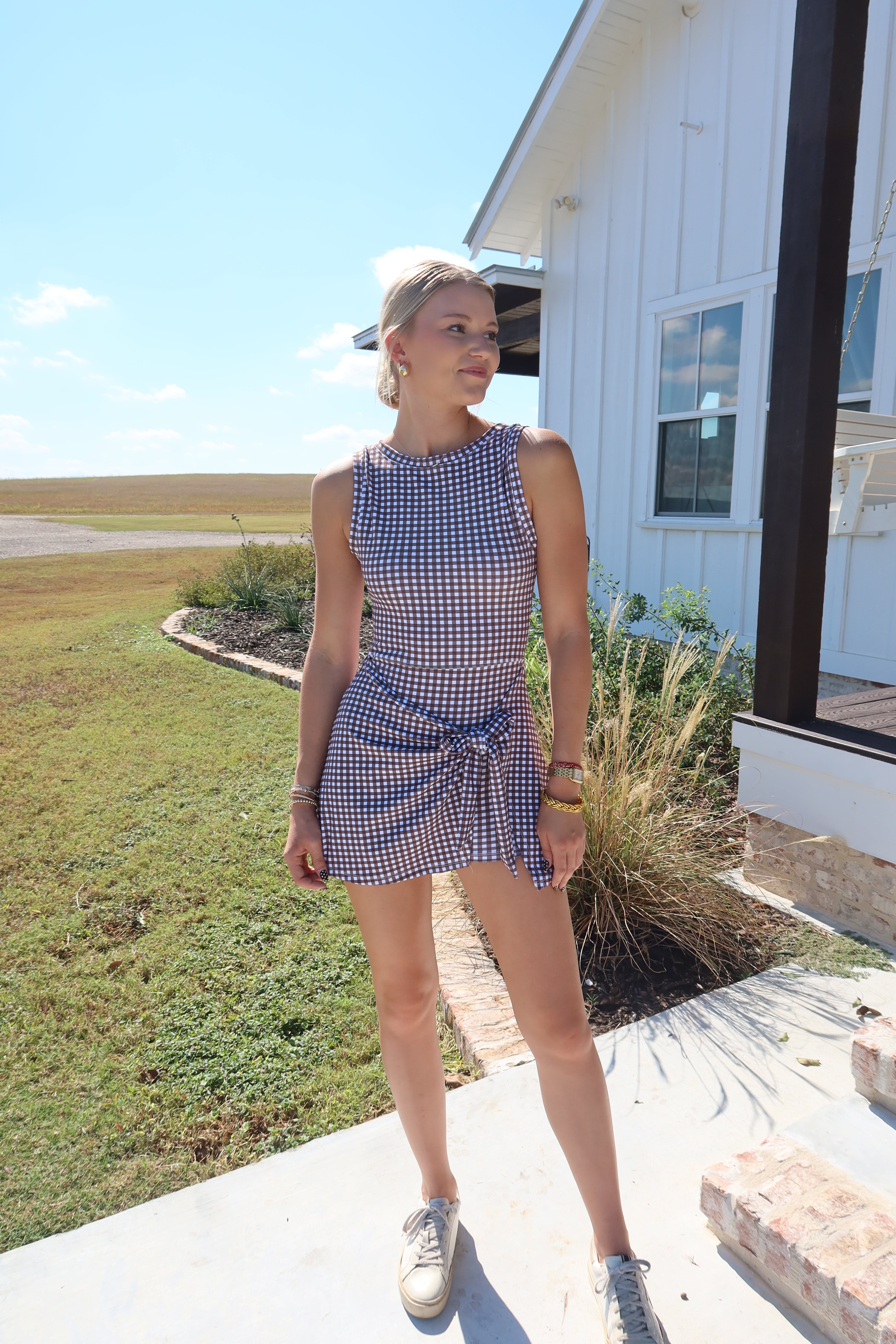 Scottie Gingham Wrap Dress