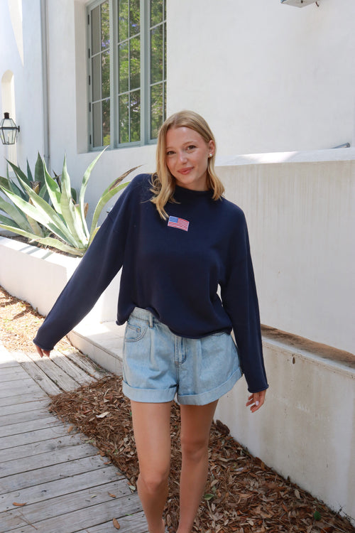 Americana Navy Sweater