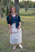 Ryder Cream Striped Maxi Skirt