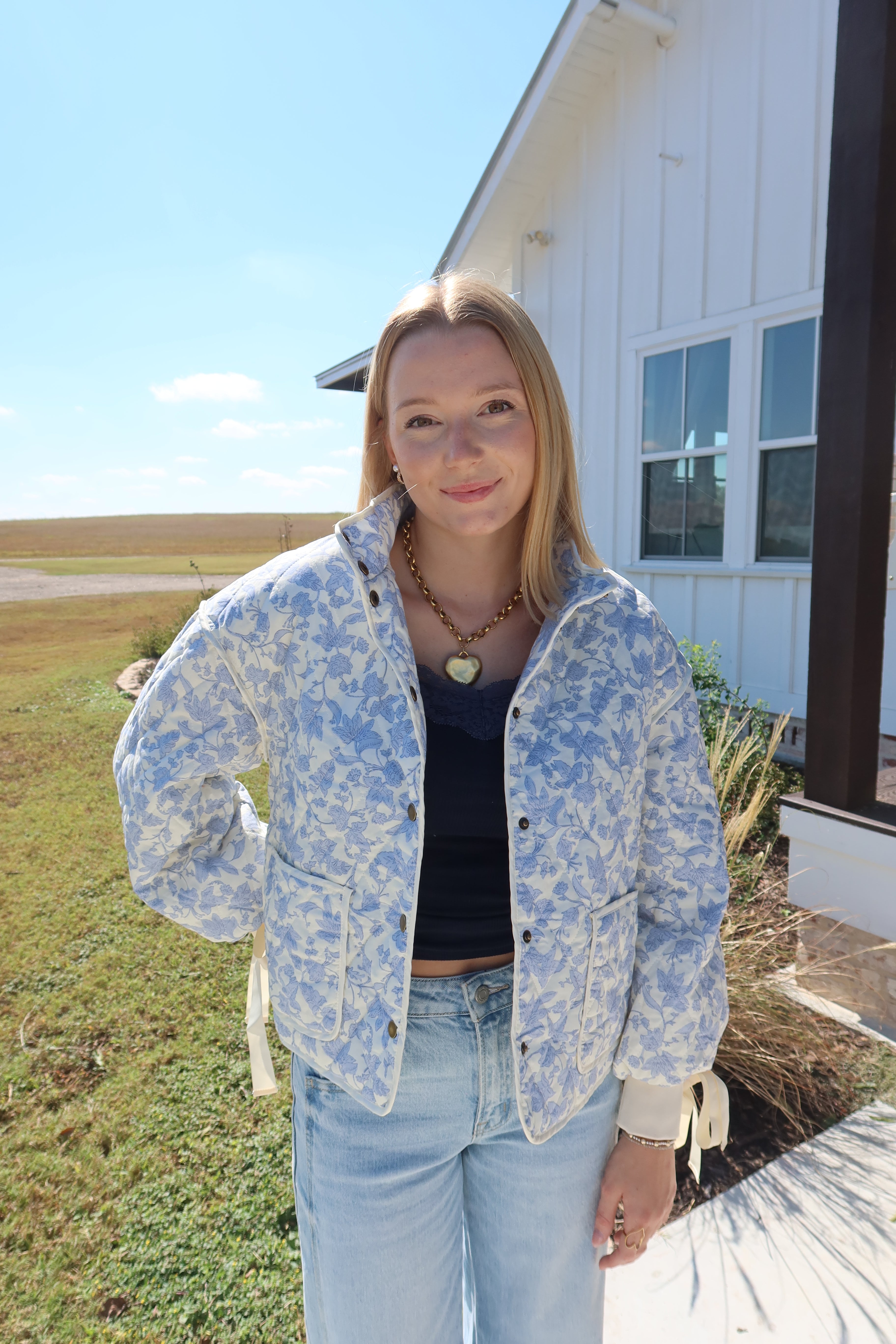 Romy Blue Floral Jacket