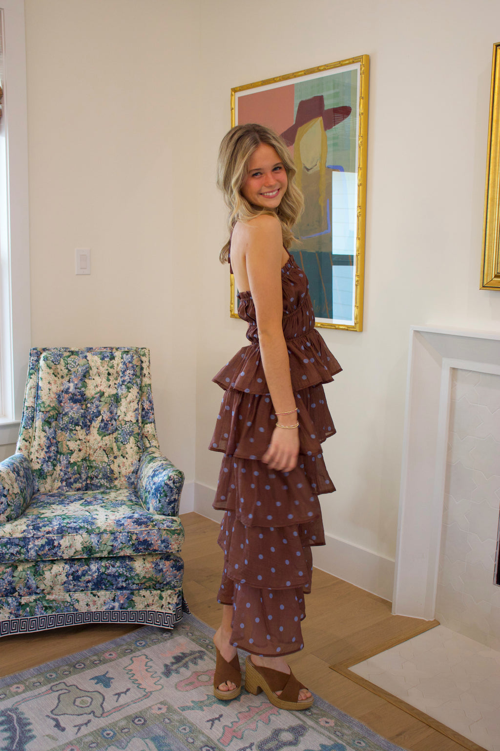 Heidi Brown Polka Dot Dress