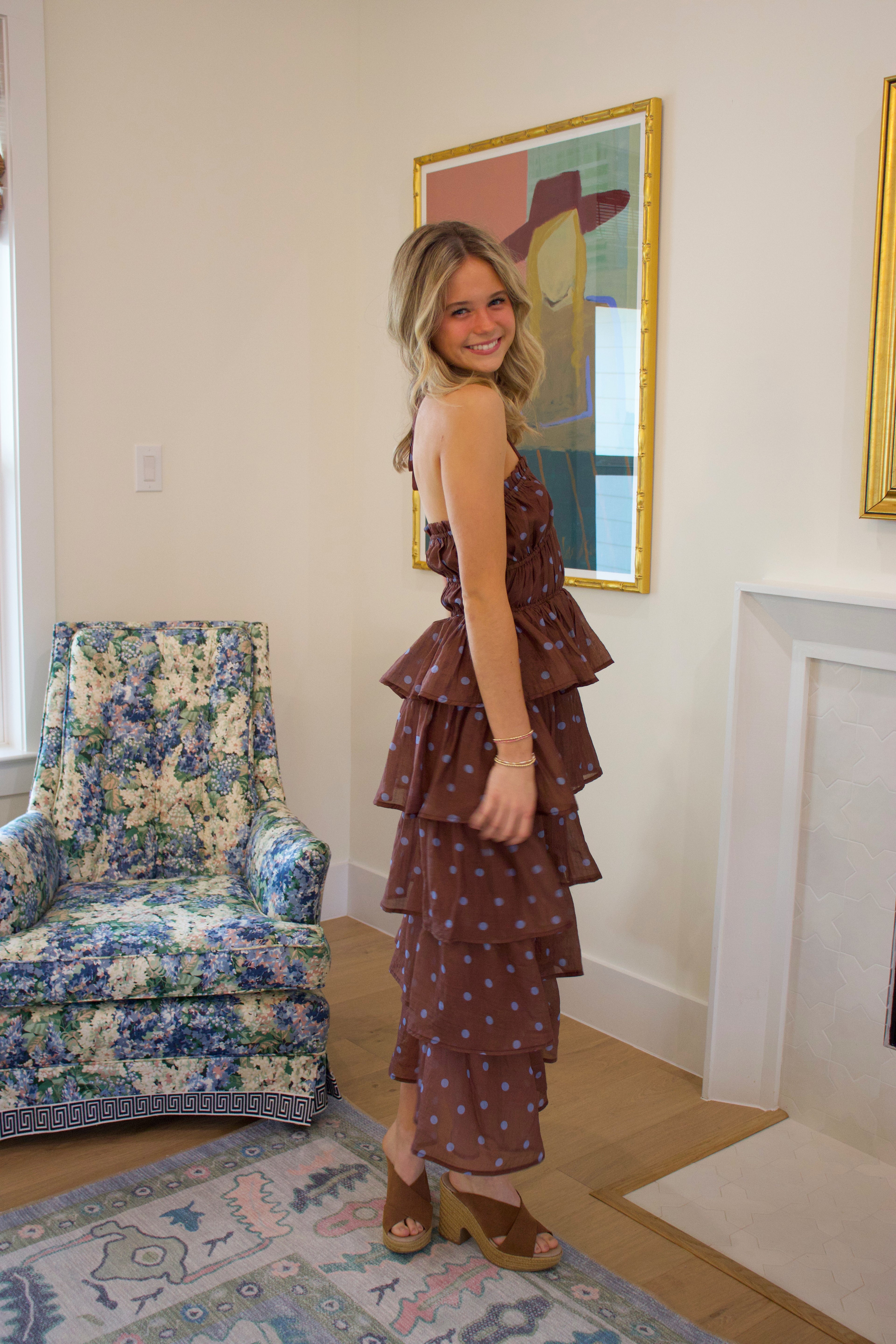 Heidi Brown Polka Dot Dress