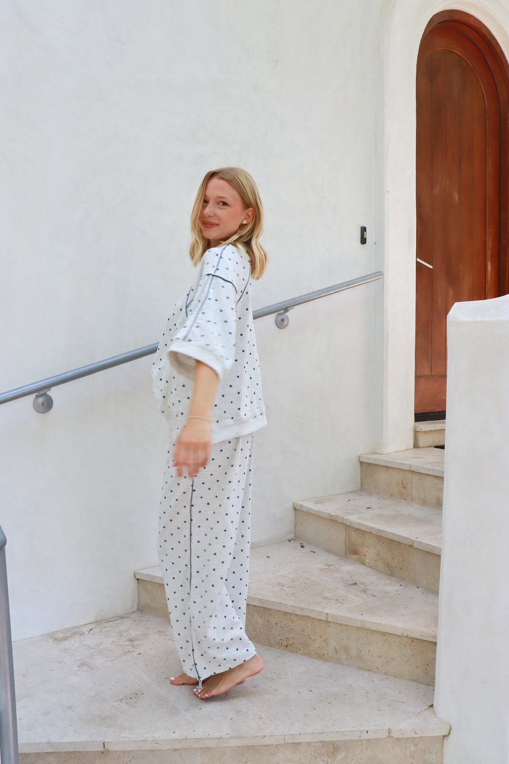 Scout Navy Polka Dot Sweat Set