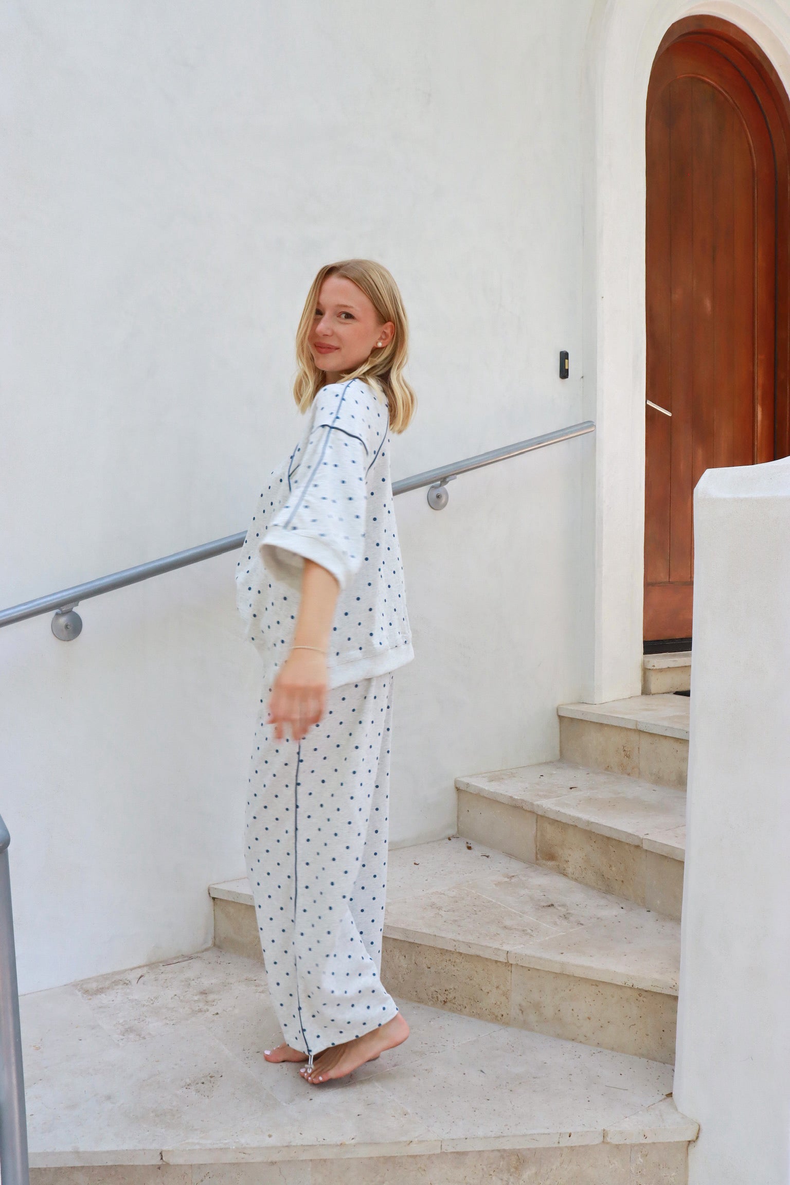 Scout Navy Polka Dot Sweat Set
