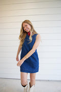 Capri Open Back Denim Dress
