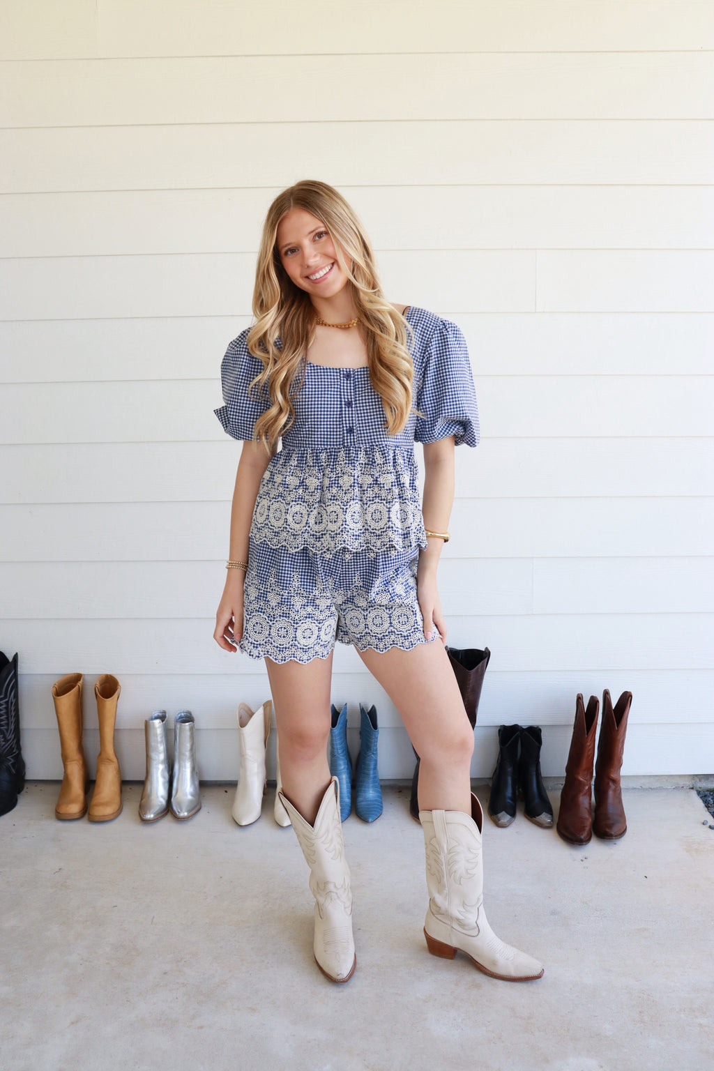 Halle Navy Embroidered Set