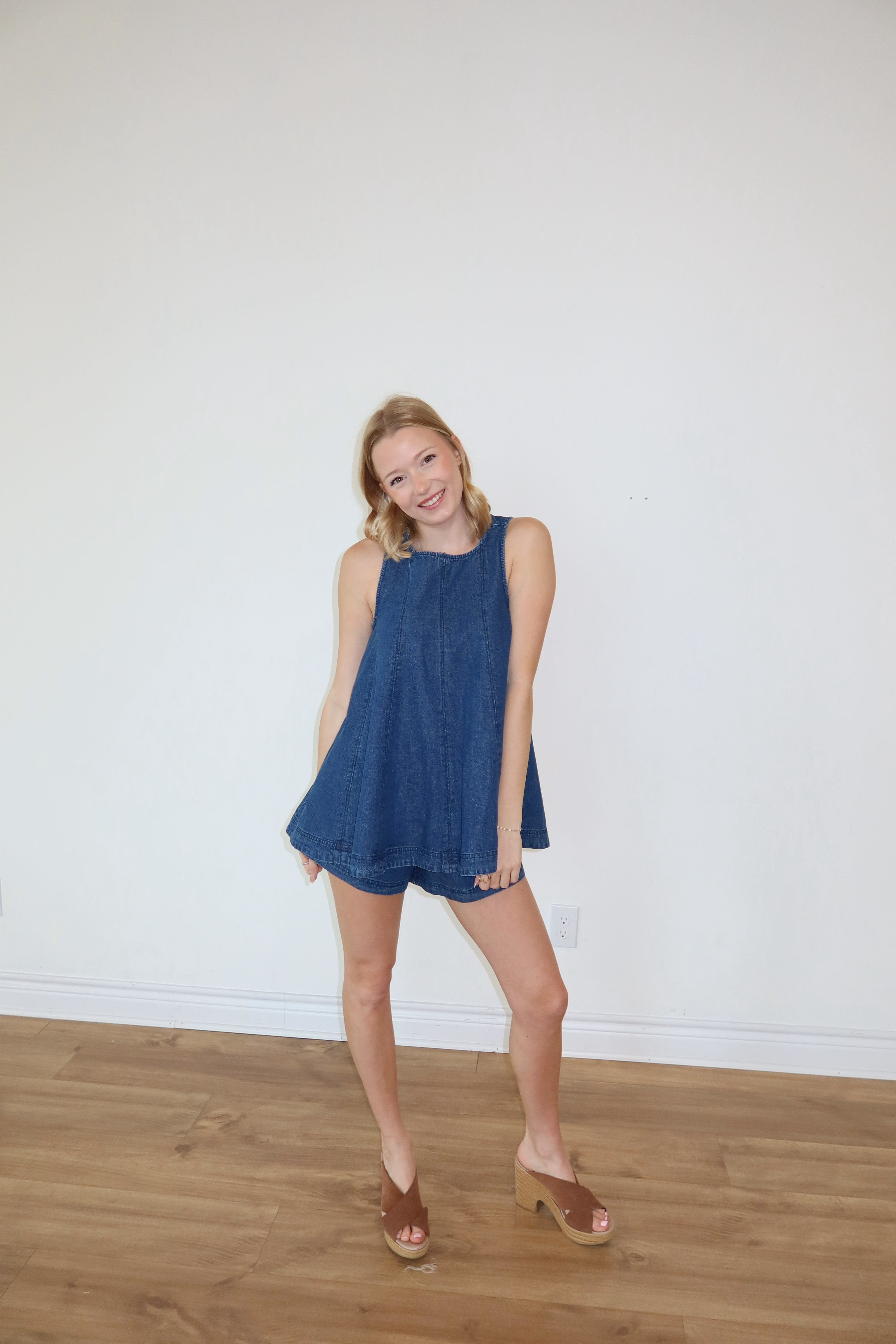 Sally Denim Shorts Set