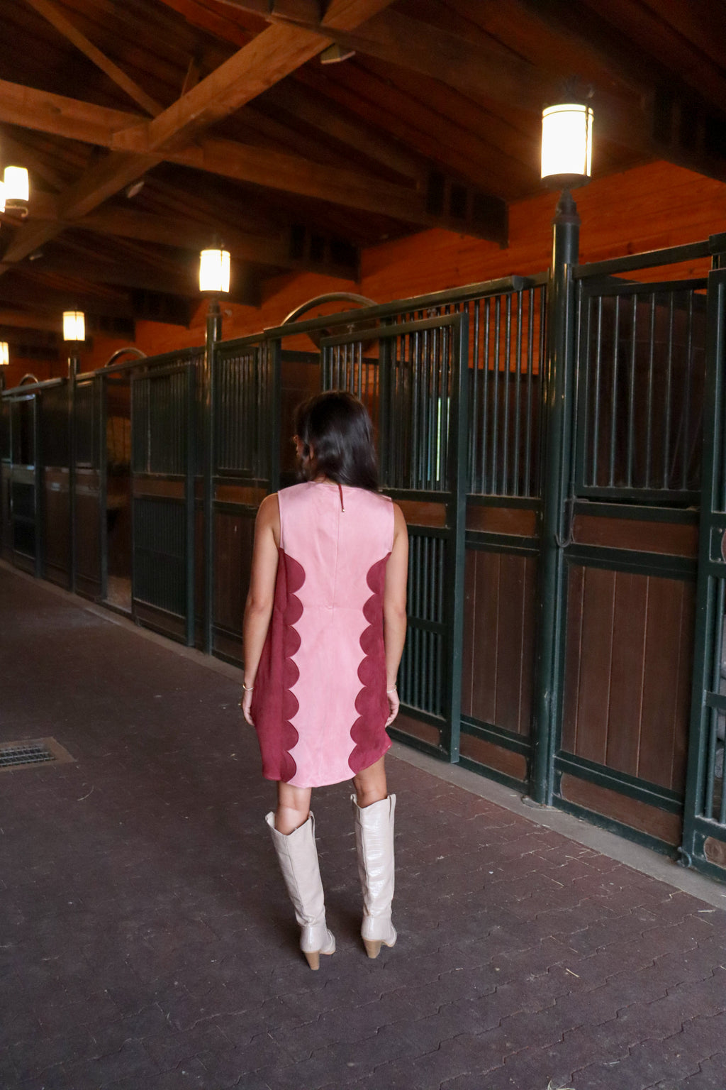 Kira Pink Suede Mini Dress