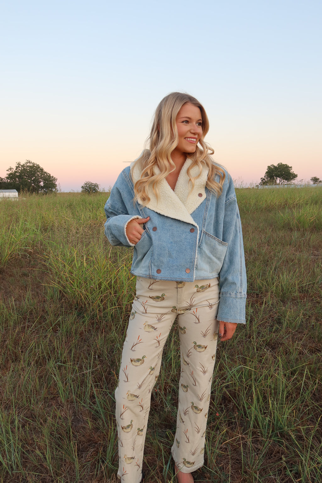 Fleece-Lined Denim Jacket