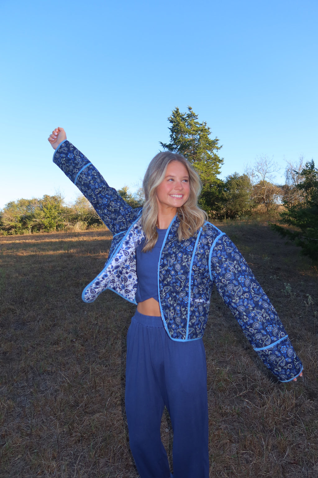 Blake Reversible Blue Floral Jacket