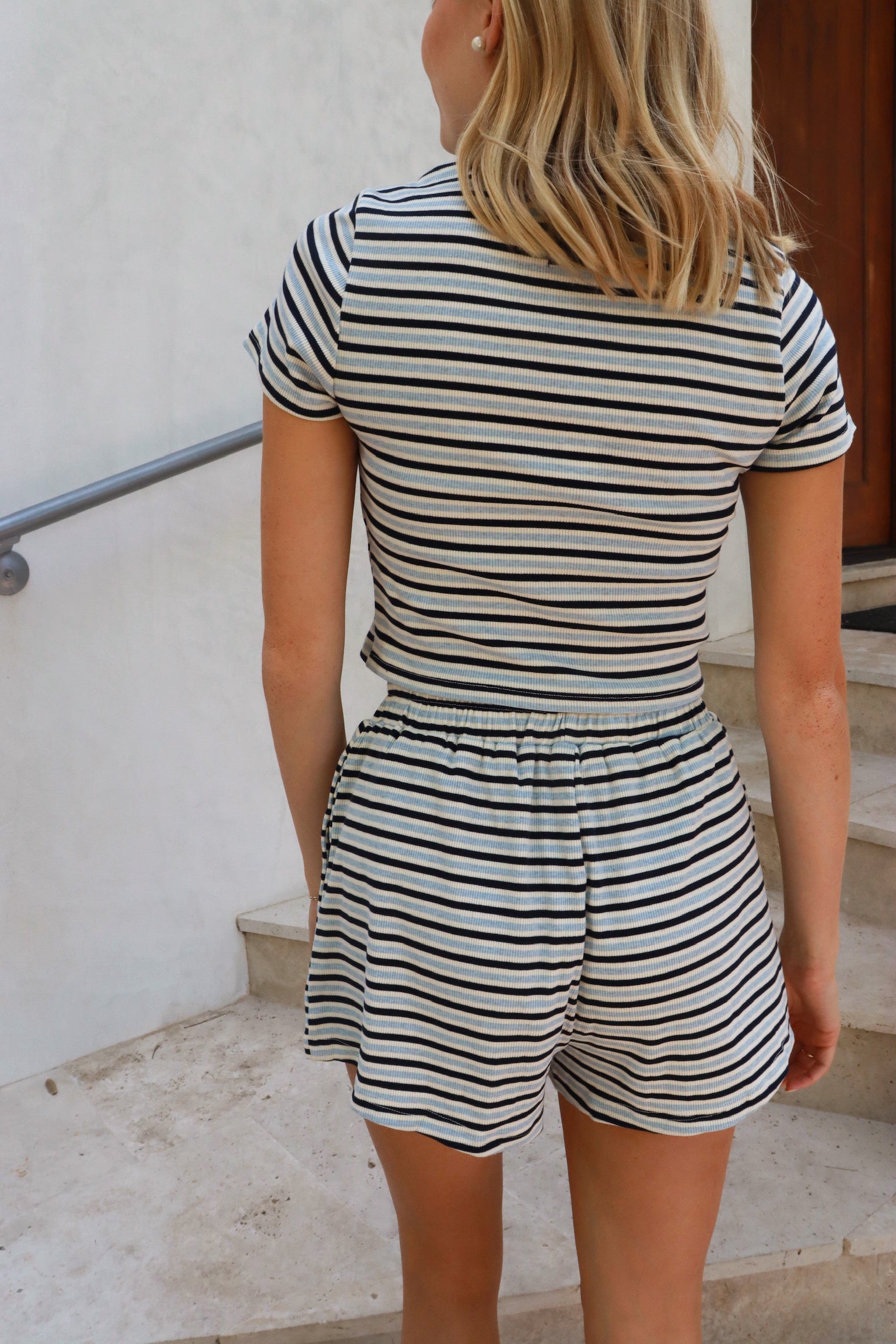 Harbor Blue Striped Lounge Set