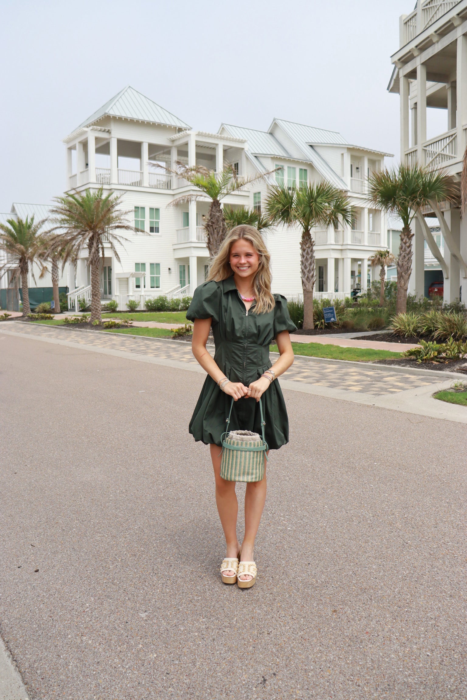 Hunter Green Bubble Dress
