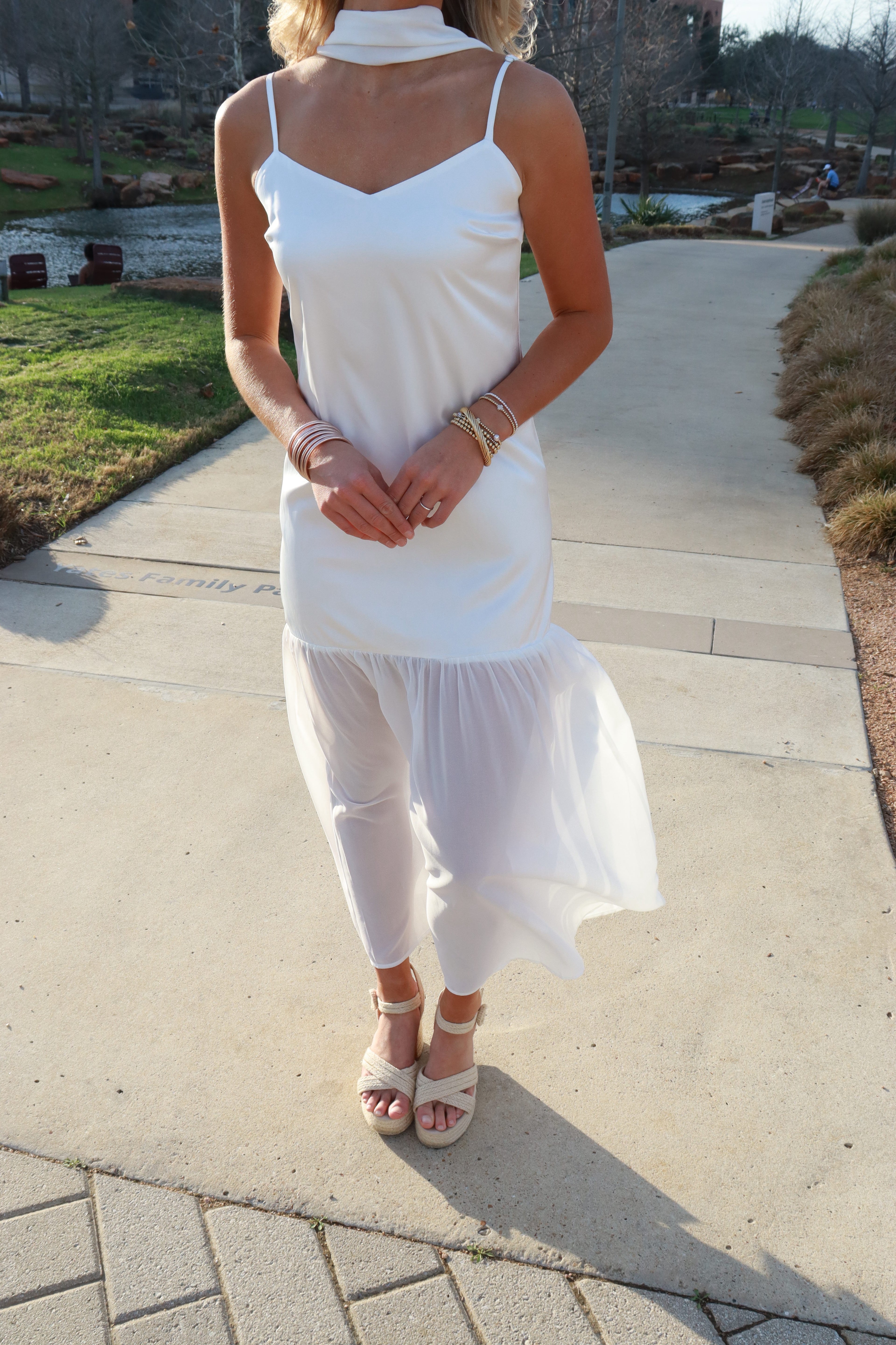 Dalia Maxi Dress with Neck Scarf – Dally Lou