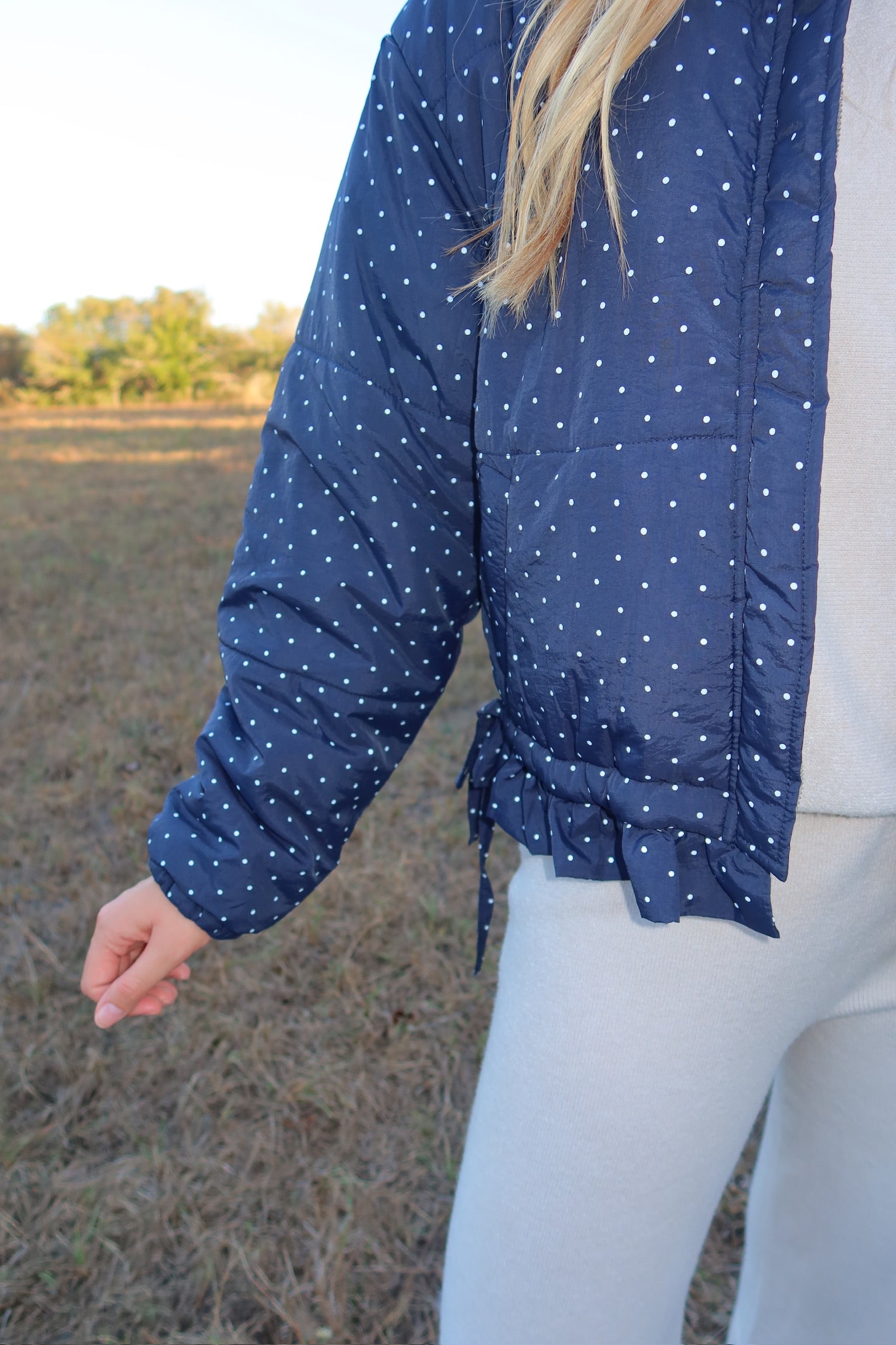 Birdie Blue Polka Dot Puffer Jacket