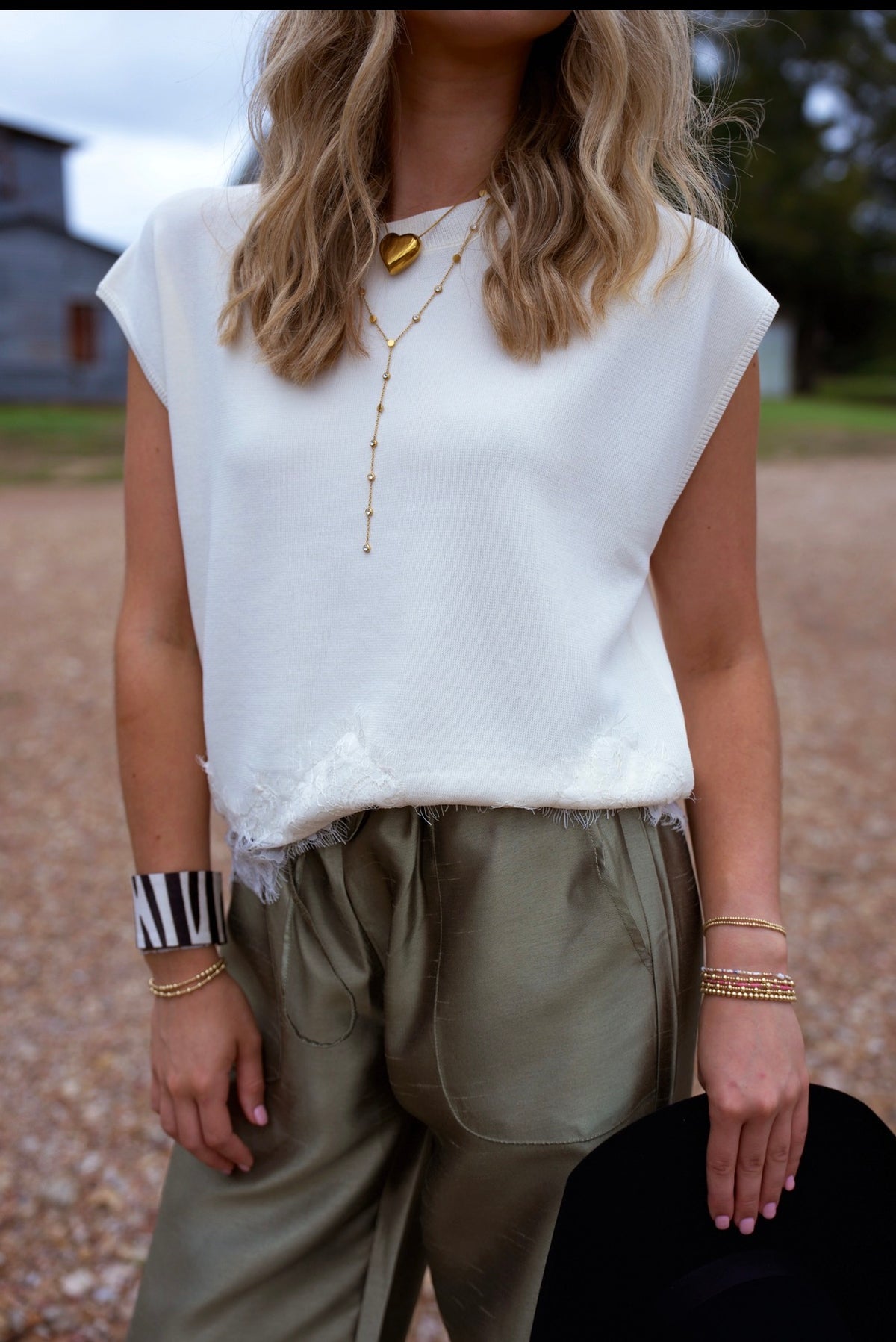 Delilah White Sweater Top