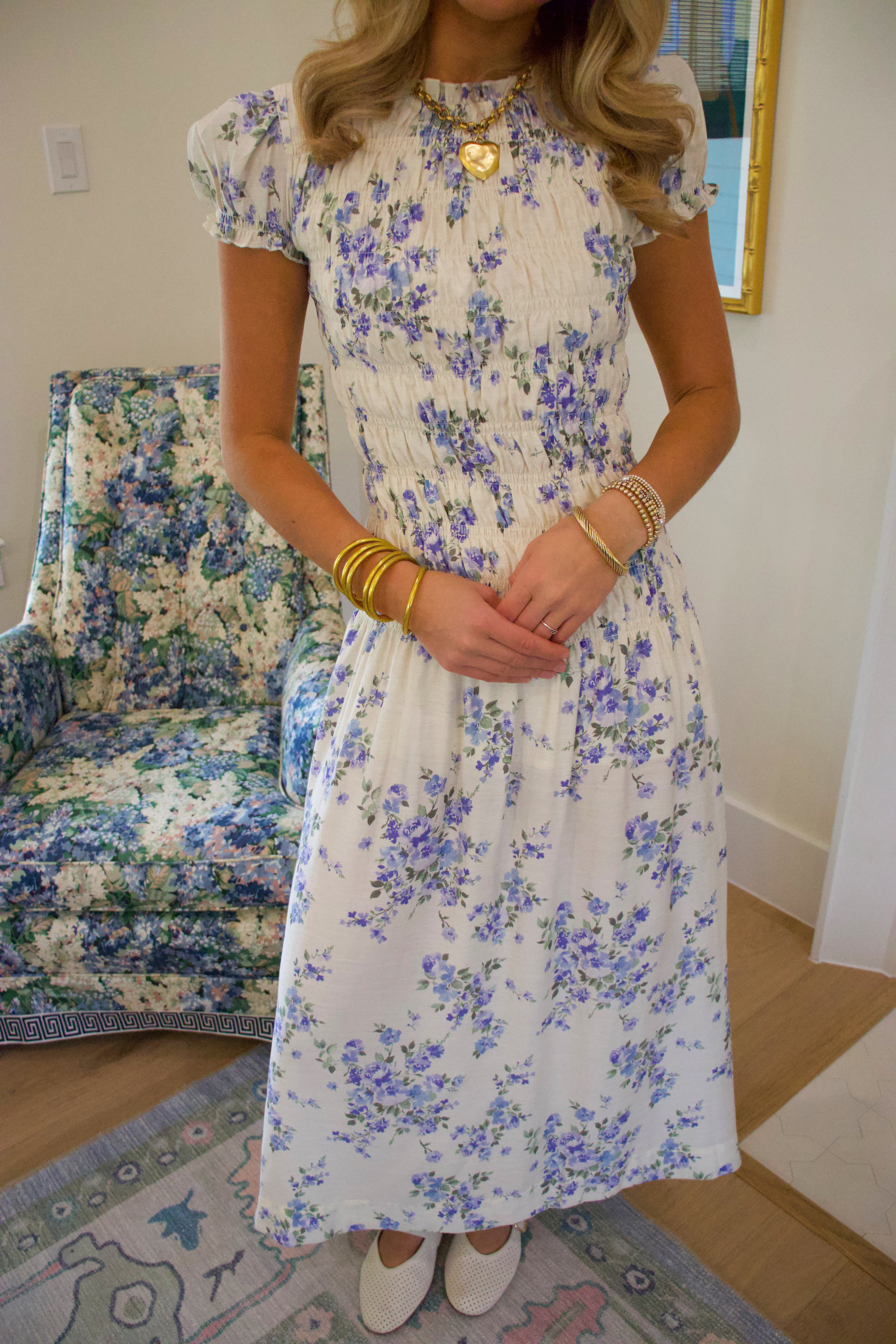 Gracie Blue Floral Maxi Dress