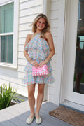 Lolli Pastel Plaid Halter Dress