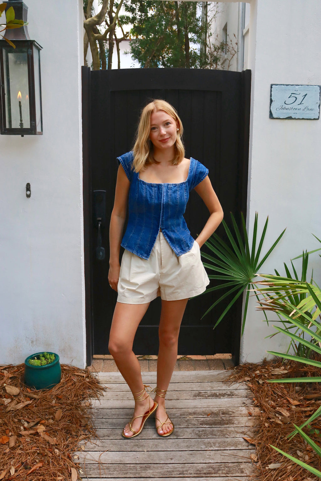 Light Khaki Flair Shorts