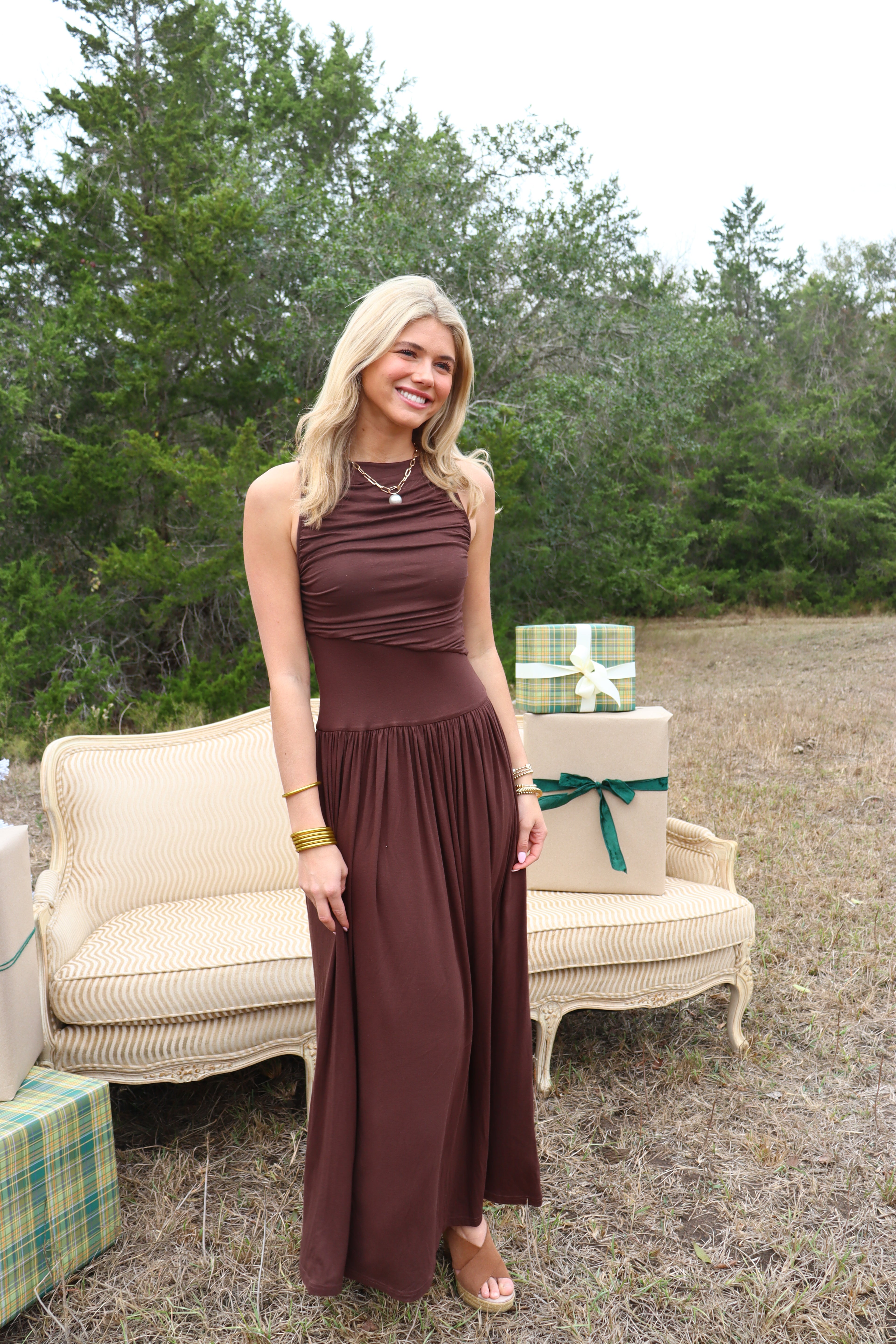 Tatum Brown Maxi Dress