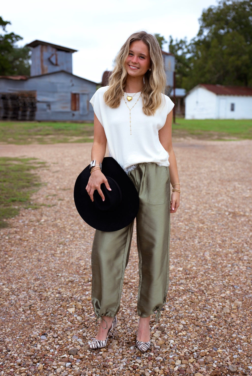 Taffeta Drawstring Pants