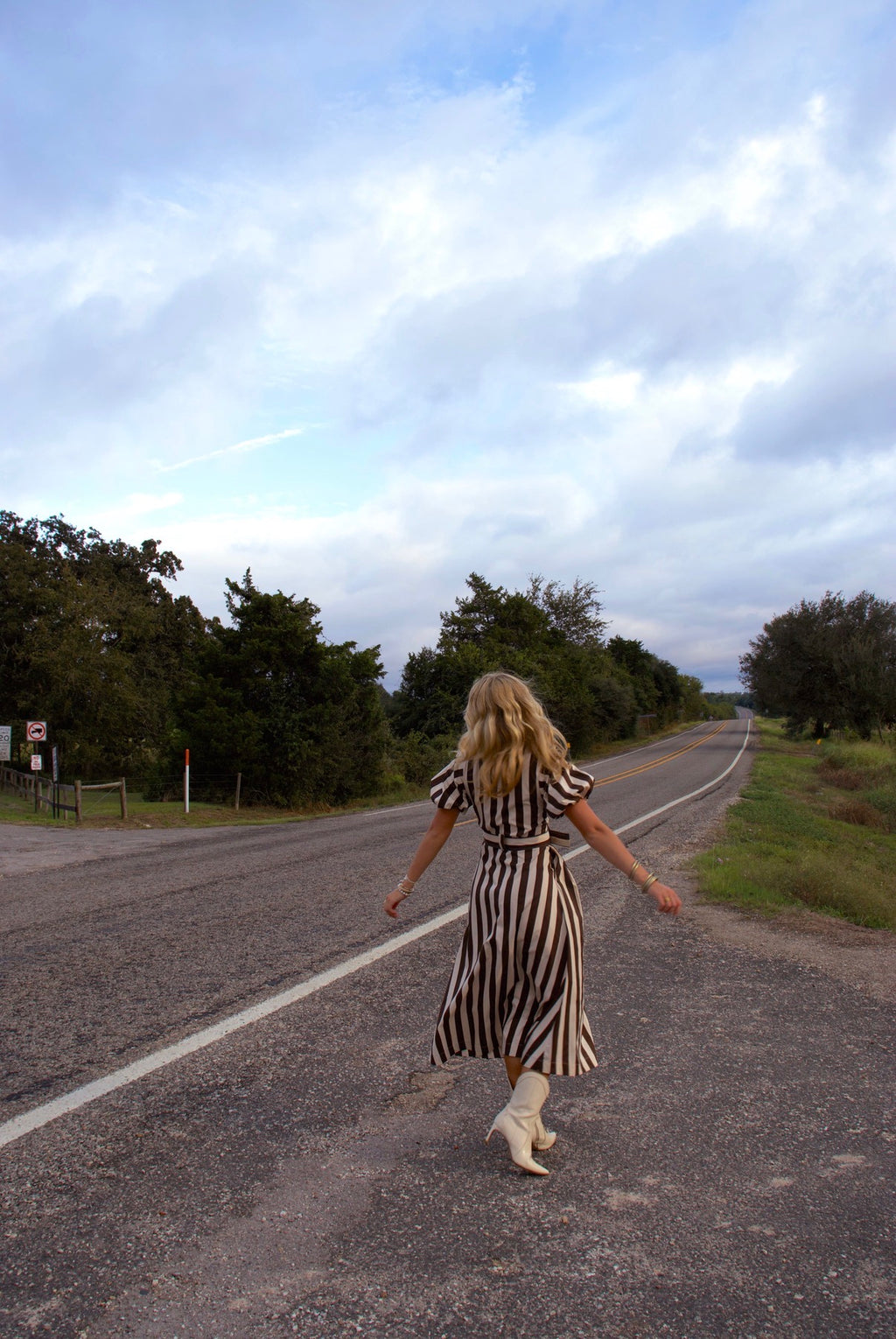 Cosie Brown Striped Maxi Dress