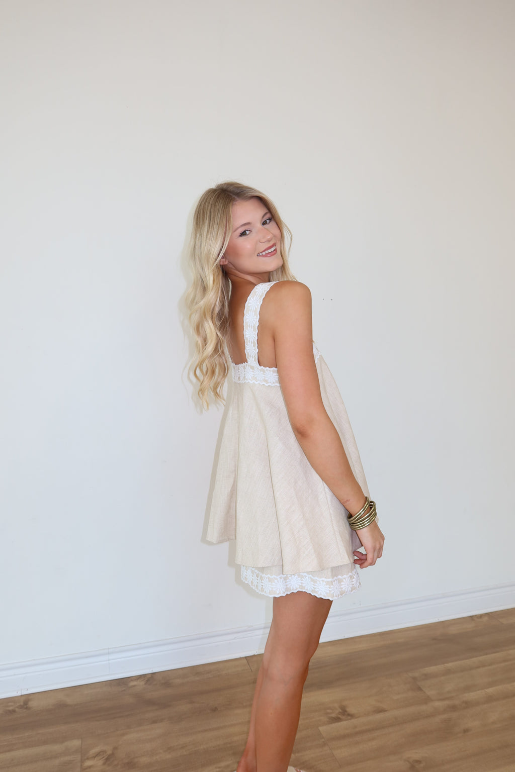 Hutch Cream Linen Dress