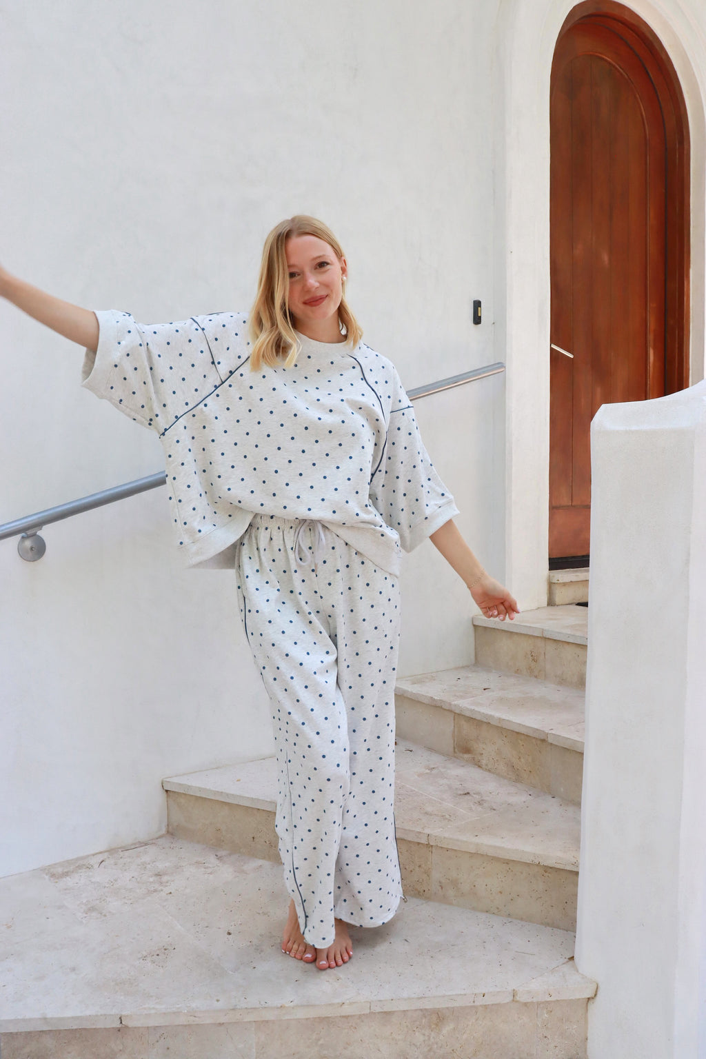 Scout Navy Polka Dot Sweat Set