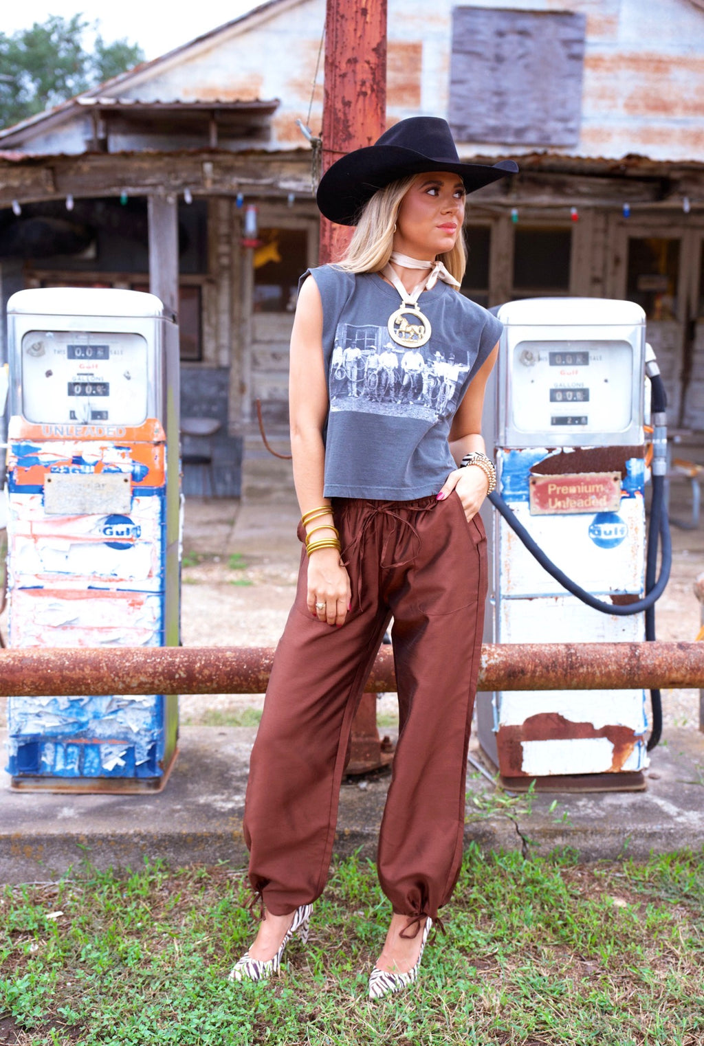 Taffeta Drawstring Pants