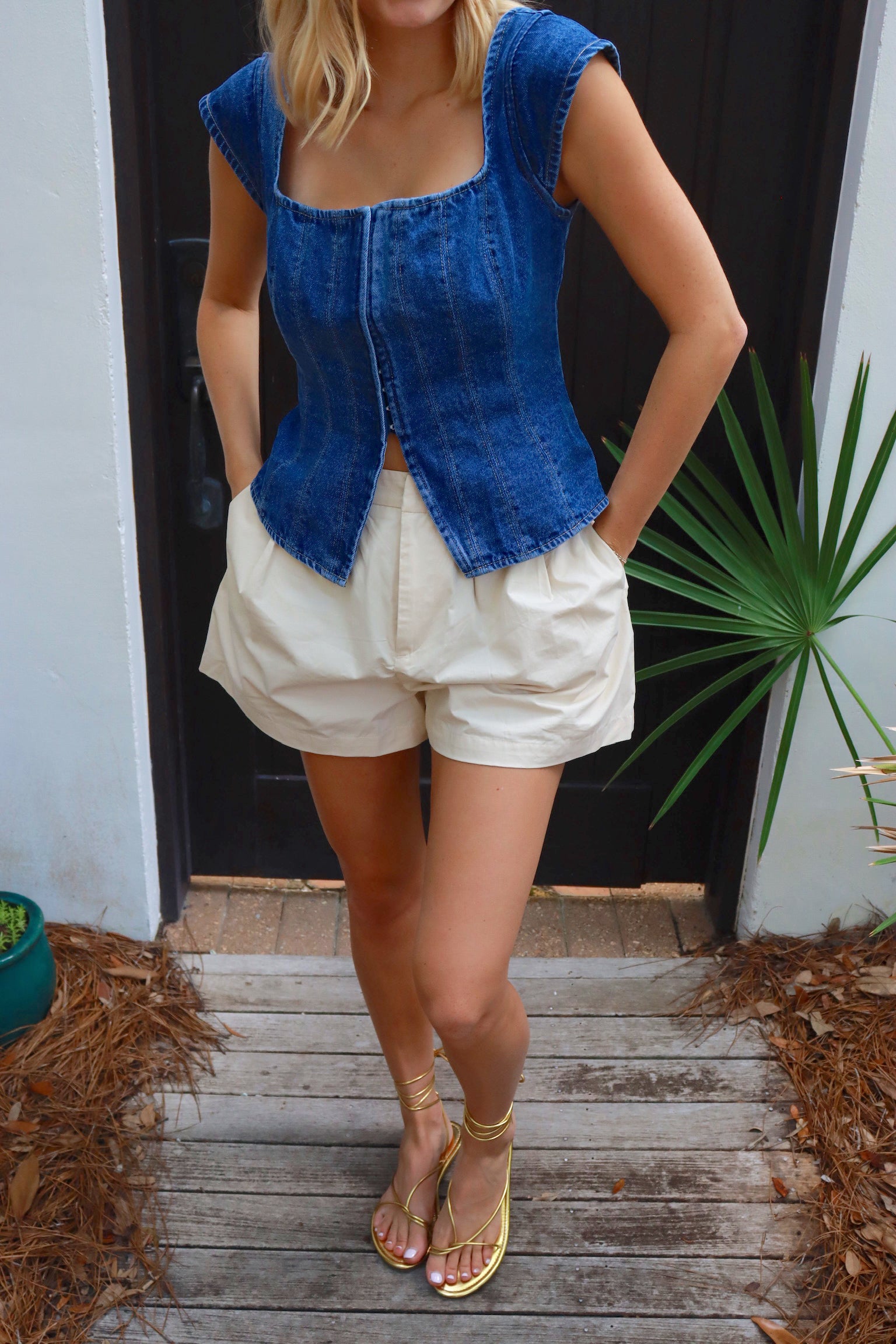 Light Khaki Flair Shorts