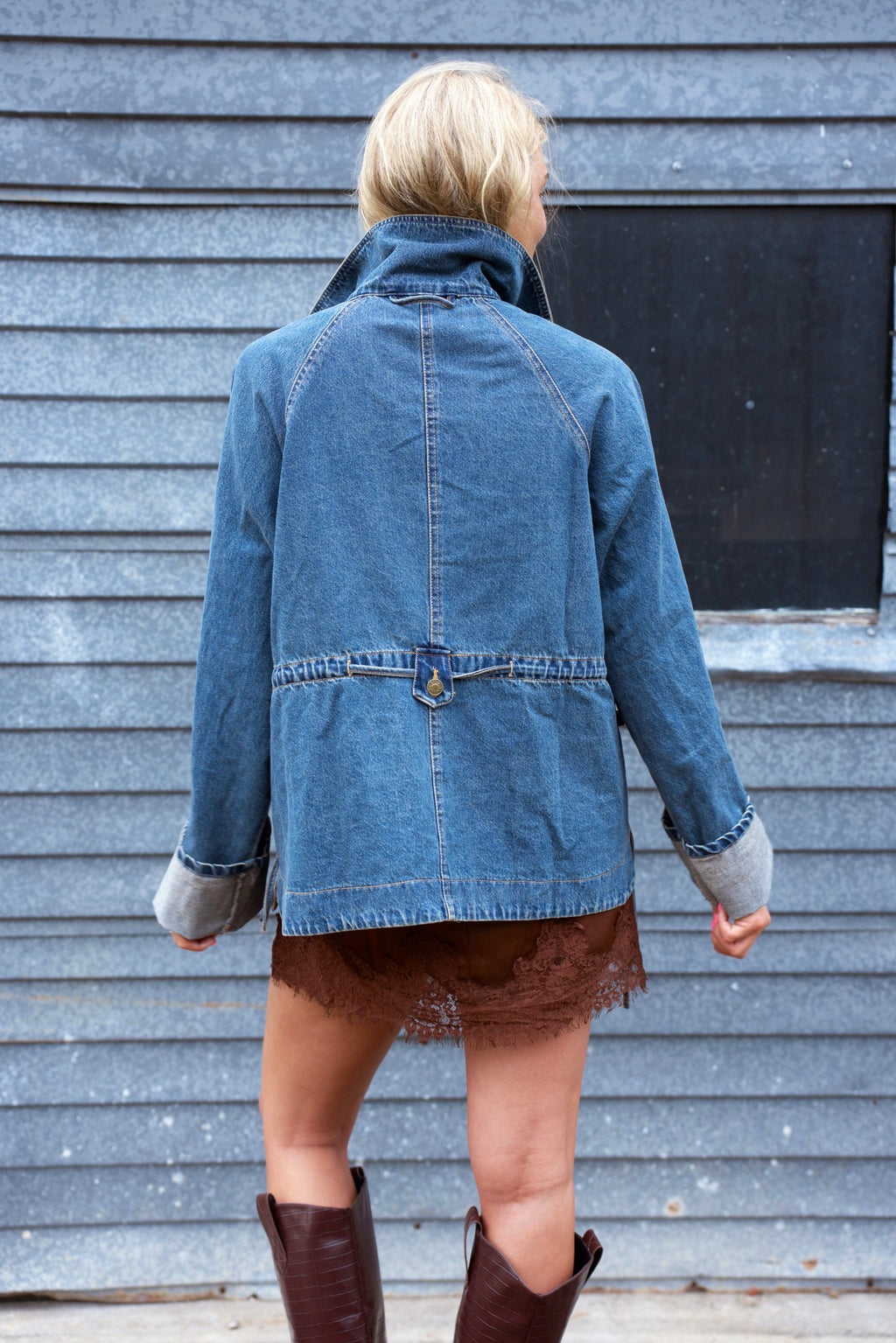 Denim Drawstring Jacket