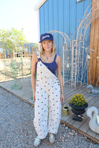 Lennon Polka Dot Barrel Jean Overalls