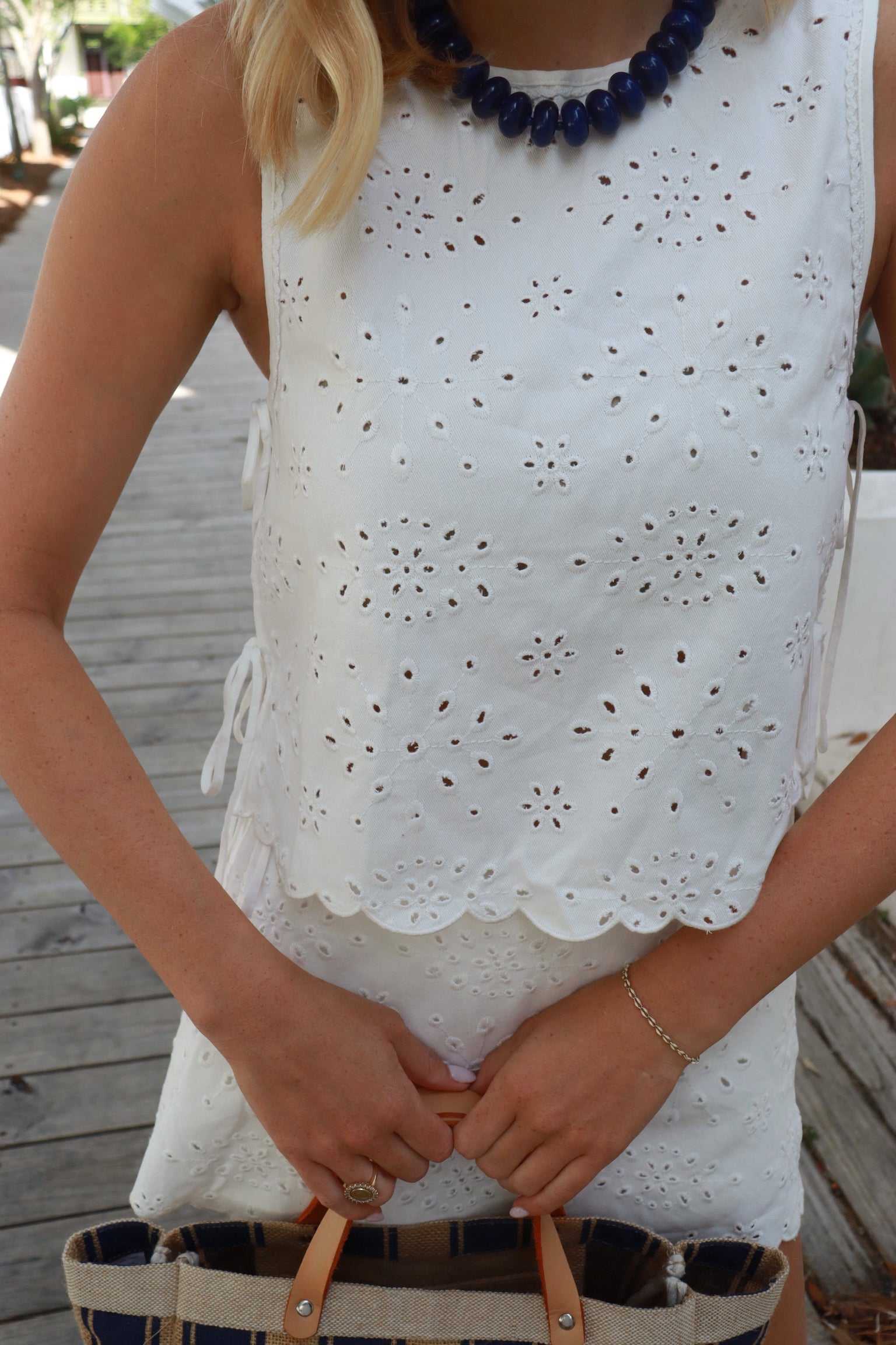 Hadley White Eyelet Set