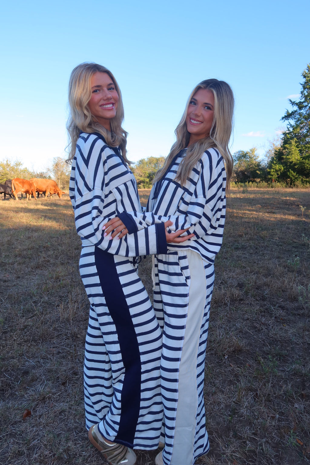 Charlie Navy Striped Sweatpants