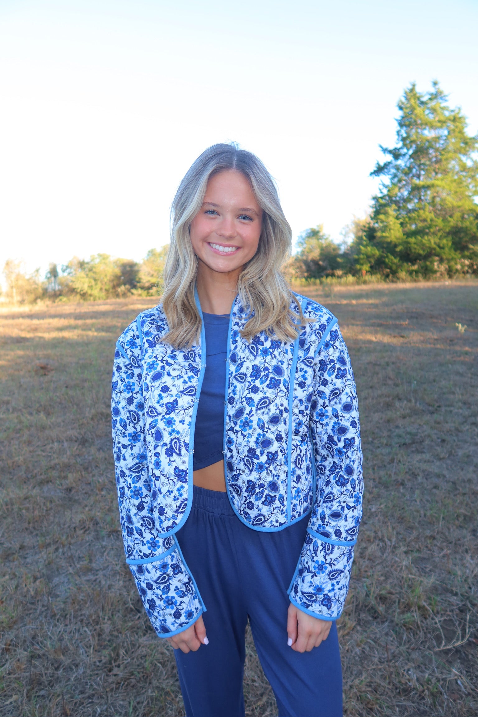 Blake Reversible Blue Floral Jacket