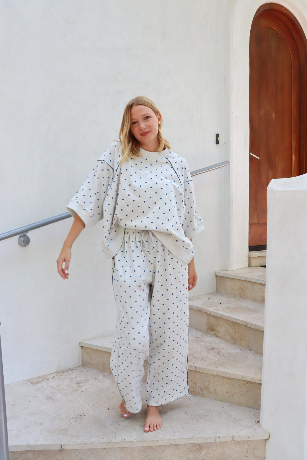 Scout Navy Polka Dot Sweat Set