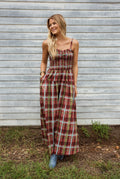 Nora Plaid Maxi Dress