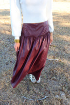 Miley Maroon Pleather Skirt