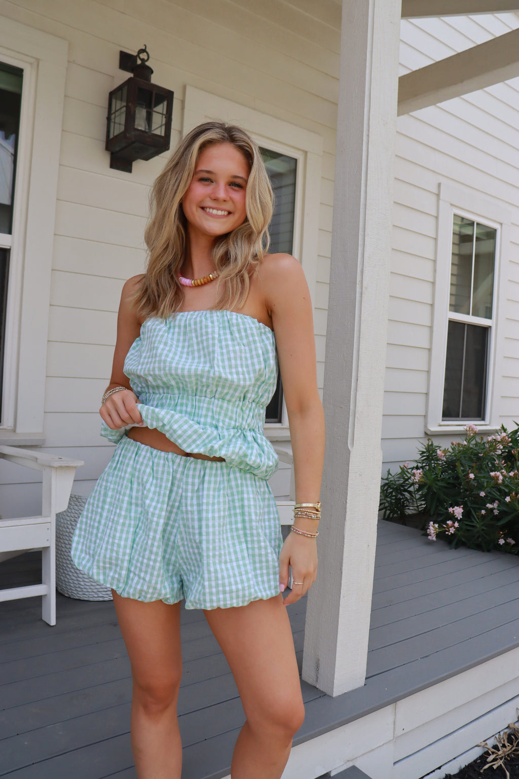 Marlowe Green Gingham Bubble Set